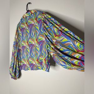 Colorful big sleeves shrit